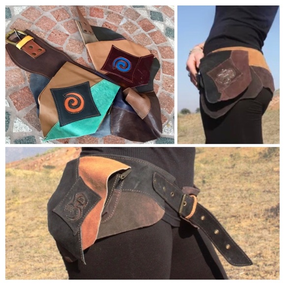 Silverskylight Handbags - Genuine color leather swirl fanny pack design